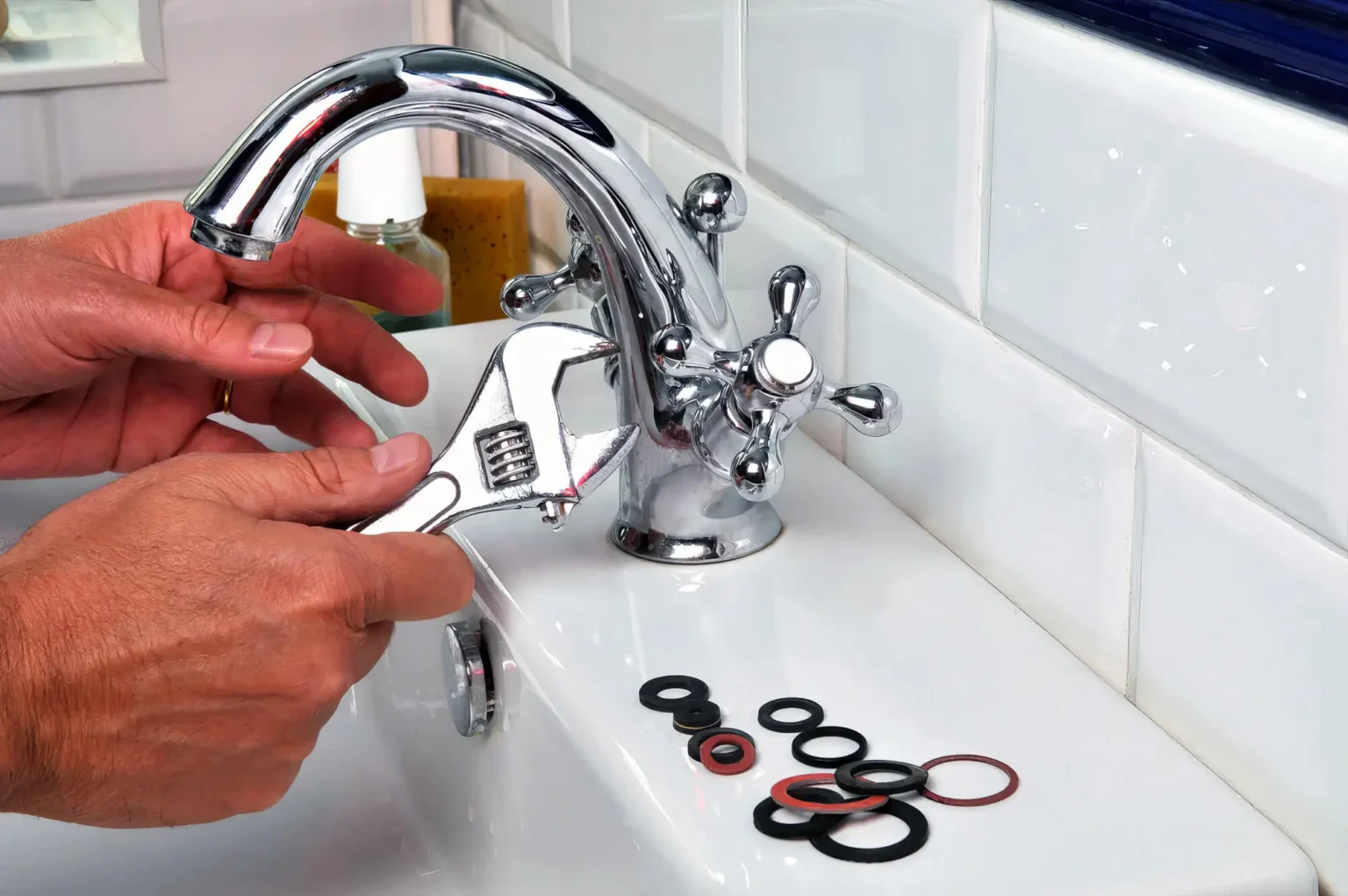 Plumber maintaining a bathroom faucet in Rohnert Park